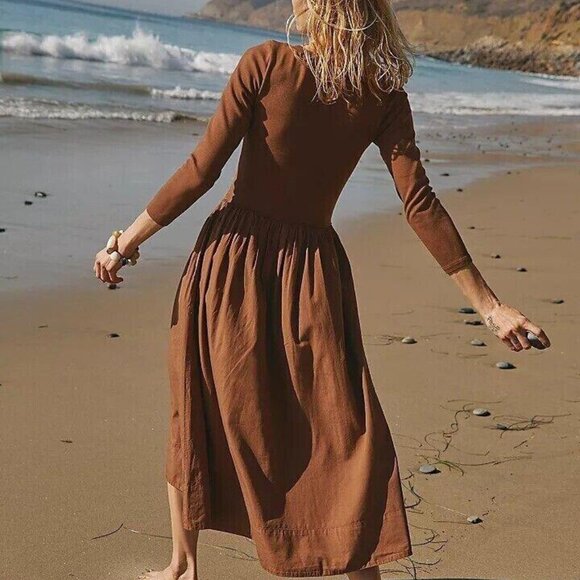 Free People Brown Midi Dress - Picture 3 of 3